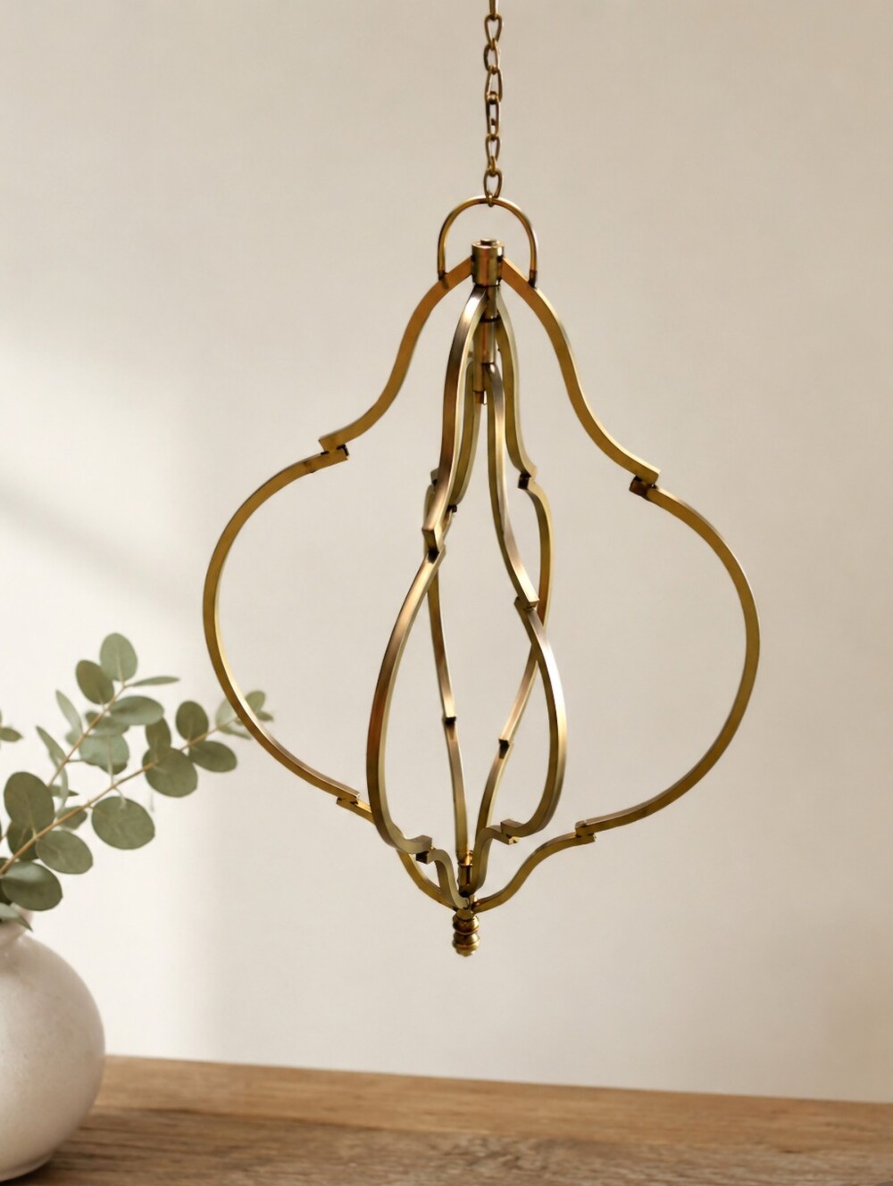 Vintage Boho Gold Tone Metal 3 Pc Nested Frame Hanging Sculptural Design Decor